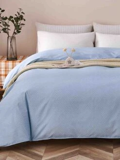 Gamma-Bluish Blue Cotton Duvet Cover