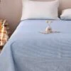 Gamma-Bluish Blue Cotton Flat Sheet 2 Gamma-Bluish Blue Cotton Flat Sheet -qbedding store 2X1.5 04092