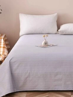 Alpha-Glacier Gray Cotton Flat Sheet