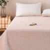 Zeta-Cream Pink Cotton Flat Sheet -qbedding store 2X1.5 04256