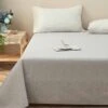 Upsilon Smoky Gray Pattern Cotton Flat Sheet -qbedding store 2X1.5 3826