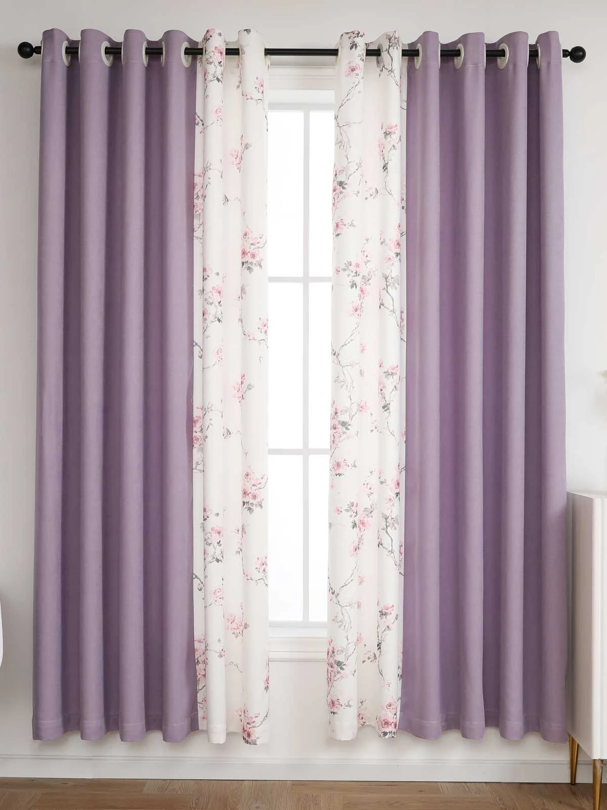 Lilac Land Floral Curtain 3 Lilac Land Floral Curtain