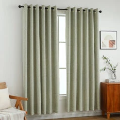 Whisper Leaves Jacquard Curtain -qbedding store 3E7A2122