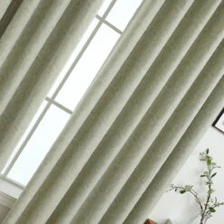 Whisper Leaves Jacquard Curtain -qbedding store 3E7A2129