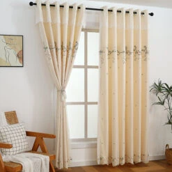 Tipsy Champagne Floral Double Layer Curtain 26 Tipsy Champagne Floral Double Layer Curtain -qbedding store 3E7A6467