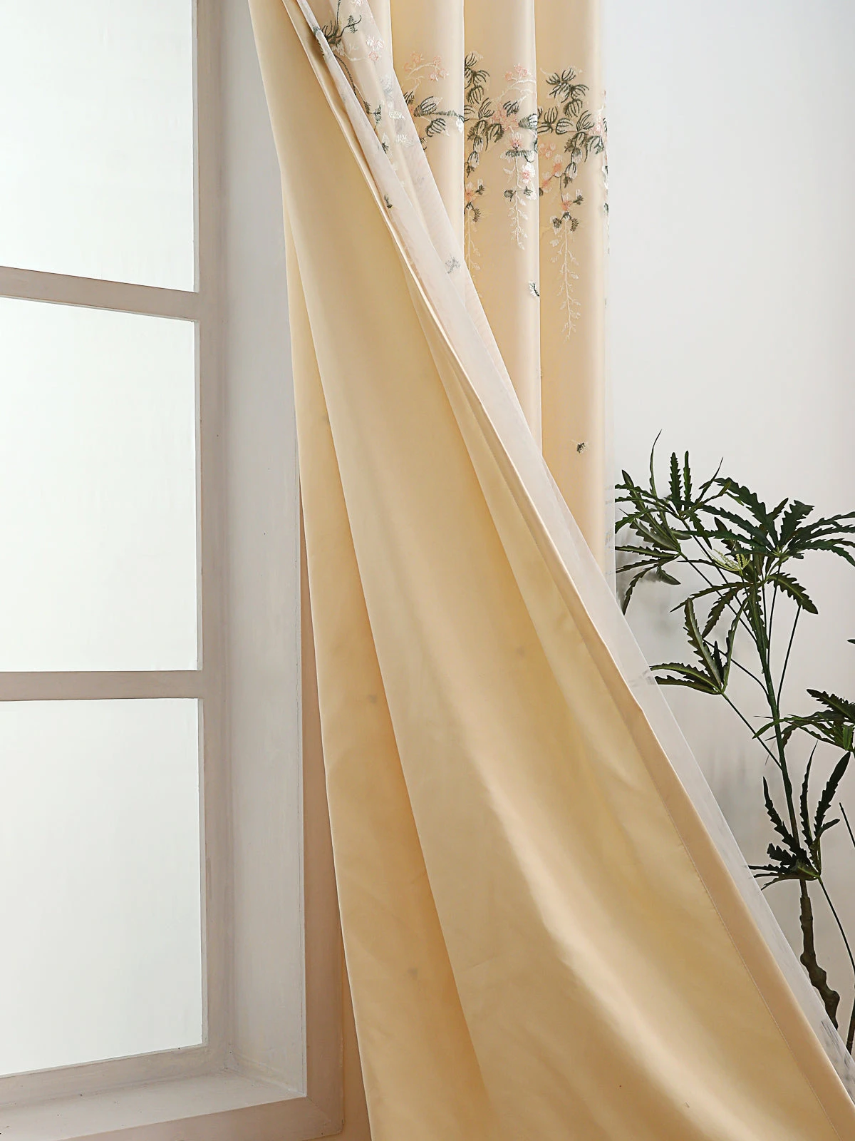 Tipsy Champagne Floral Double Layer Curtain 14 Tipsy Champagne Floral Double Layer Curtain - Image 12