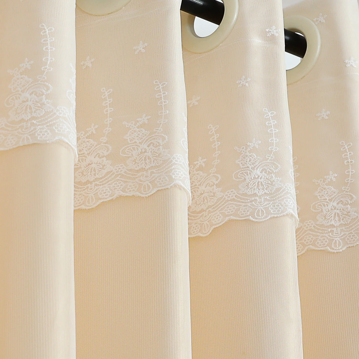 Tipsy Champagne Floral Double Layer Curtain 15 Tipsy Champagne Floral Double Layer Curtain - Image 13