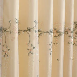 Tipsy Champagne Floral Double Layer Curtain 22 Tipsy Champagne Floral Double Layer Curtain -qbedding store 3E7A6475