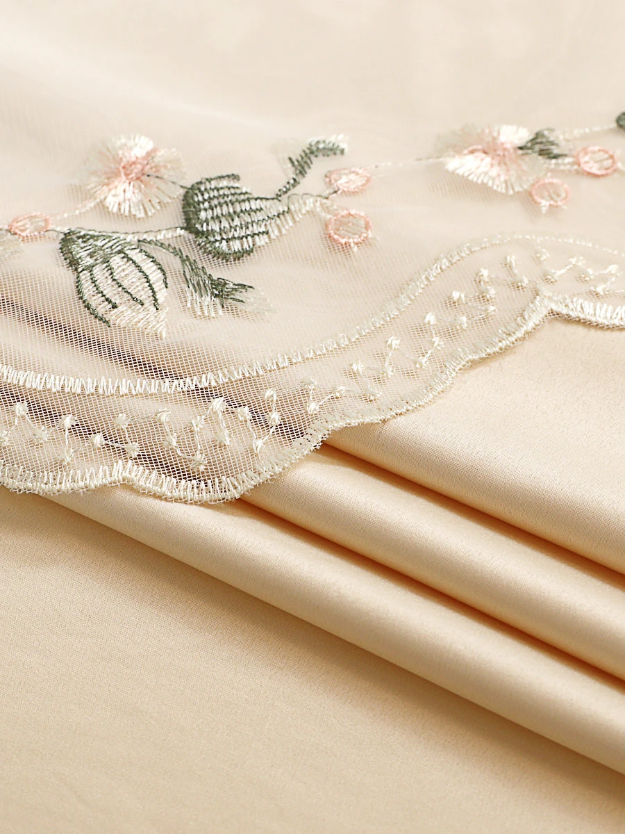 Tipsy Champagne Floral Double Layer Curtain 4 Tipsy Champagne Floral Double Layer Curtain - Image 2