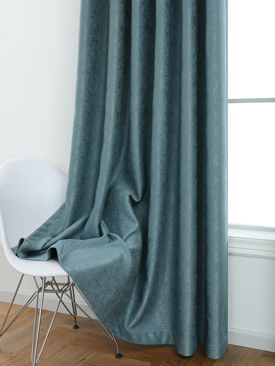 Wells Embossed Jacquard Solid Color Curtain 4 Wells Embossed Jacquard Solid Color Curtain - Image 2