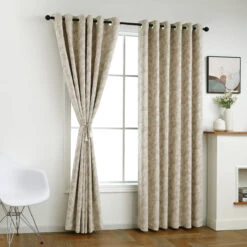 Lyra Embossed Jacquard Solid Color Curtain 16 Lyra Embossed Jacquard Solid Color Curtain -qbedding store 3E7A9649