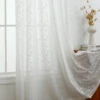 Azalea Embossed Jacquard Semi-Sheer Curtain 1 Azalea Embossed Jacquard Semi-Sheer Curtain -qbedding store 3E7A9748