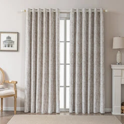 Vintage Leaf Embossed Curtain 17 Vintage Leaf Embossed Curtain -qbedding store 3F3A2586