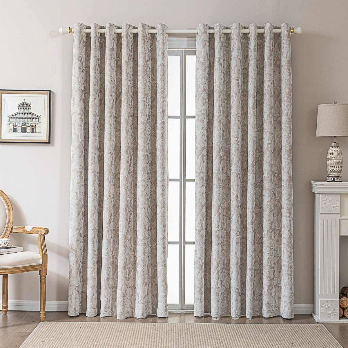 Vintage Leaf Embossed Curtain 5 Vintage Leaf Embossed Curtain - Image 3