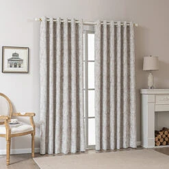 Vintage Leaf Embossed Curtain 18 Vintage Leaf Embossed Curtain -qbedding store 3F3A2590