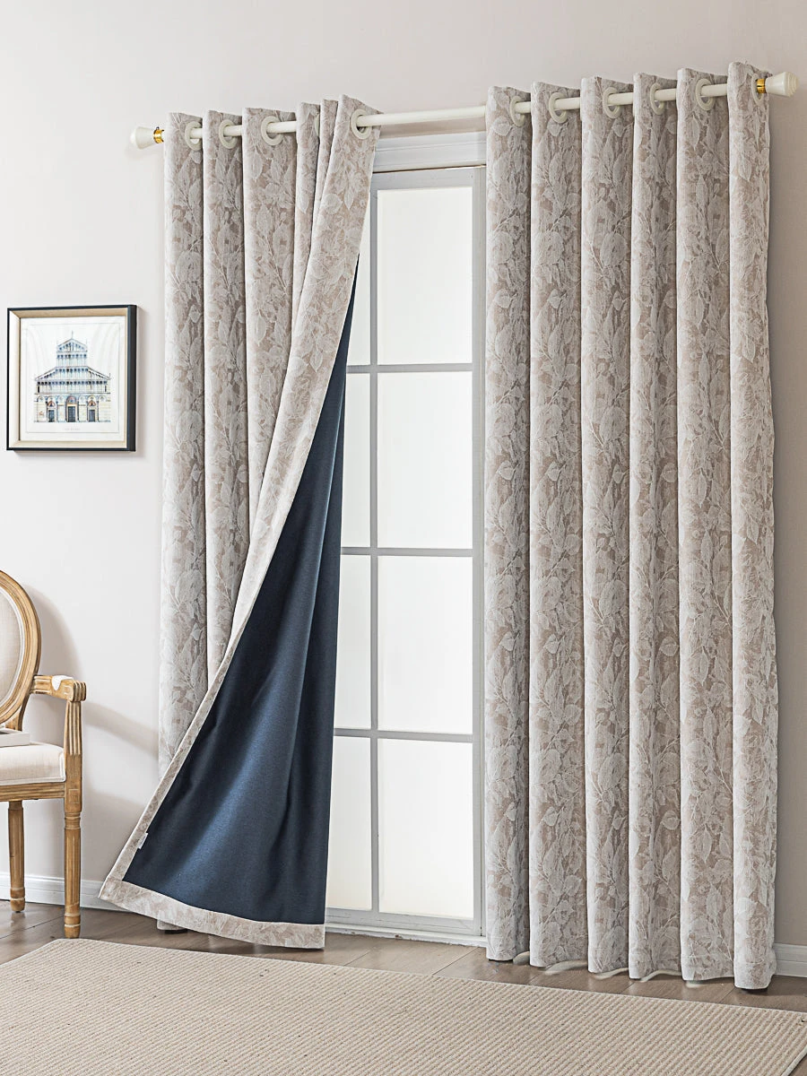 Vintage Leaf Embossed Curtain 3 Vintage Leaf Embossed Curtain