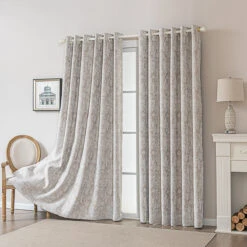 Vintage Leaf Embossed Curtain 23 Vintage Leaf Embossed Curtain -qbedding store 3F3A2618