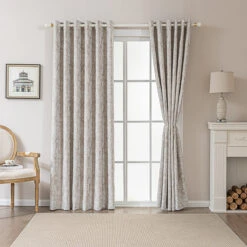 Vintage Leaf Embossed Curtain 25 Vintage Leaf Embossed Curtain -qbedding store 3F3A2644