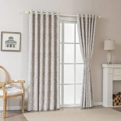 Vintage Leaf Embossed Curtain 26 Vintage Leaf Embossed Curtain -qbedding store 3F3A2645