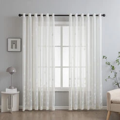 Butterflies Embroidery Sheer Curtain -qbedding store 3F3A3850