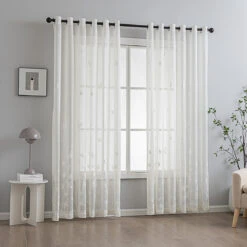 Butterflies Embroidery Sheer Curtain -qbedding store 3F3A3852