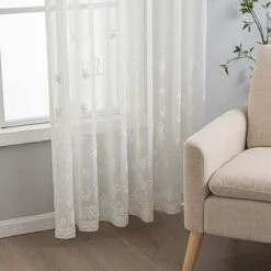 Butterflies Embroidery Sheer Curtain -qbedding store 3F3A3863