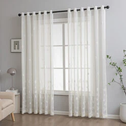 Butterflies Embroidery Sheer Curtain -qbedding store 3F3A3865