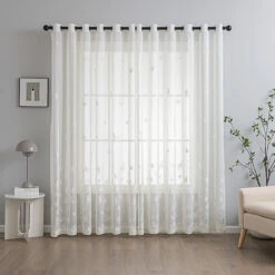 Butterflies Embroidery Sheer Curtain -qbedding store 3F3A3884