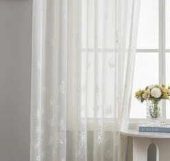 Butterflies Embroidery Sheer Curtain -qbedding store 3F3A3898