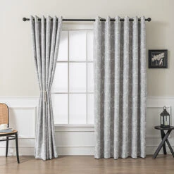 Secluded Bamboo Jacquard Curtain -qbedding store 3F3A4566