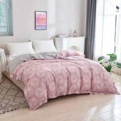 Breezy Pink Premium Cotton Duvet Cover -qbedding store 522 981603 Breezy Pink Premium Cotton Duvet Cover 3