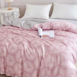 Breezy Pink Premium Cotton Duvet Cover -qbedding store 522 981603 Breezy Pink Premium Cotton Duvet Cover 4
