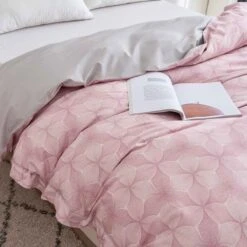 Breezy Pink Premium Cotton Duvet Cover -qbedding store 522 981603 Breezy Pink Premium Cotton Duvet Cover 5