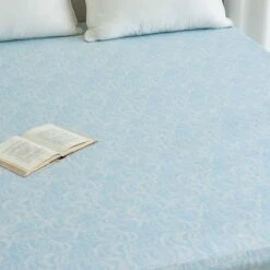 Raindrop Blue Premium Cotton Fitted Sheet -qbedding store 532 981600 Raindrop Blue Premium Cotton Fitted Sheet 4