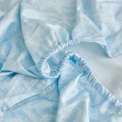 Raindrop Blue Premium Cotton Fitted Sheet -qbedding store 532 981600 Raindrop Blue Premium Cotton Fitted Sheet 6