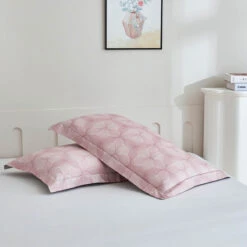 Breezy Pink Premium Cotton Pillow Sham -qbedding store 552 981603 Breezy Pink Premium Cotton Pillow Sham 1929 2