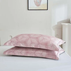 Breezy Pink Premium Cotton Pillow Sham -qbedding store 552 981603 Breezy Pink Premium Cotton Pillow Sham 1936 1