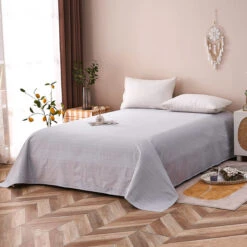 Alpha-Glacier Gray Cotton Flat Sheet -qbedding store Alpha Glacier Gray Cotton Flat Sheet 4 1362395e 004f 42cf 8057 5d329a49fa85