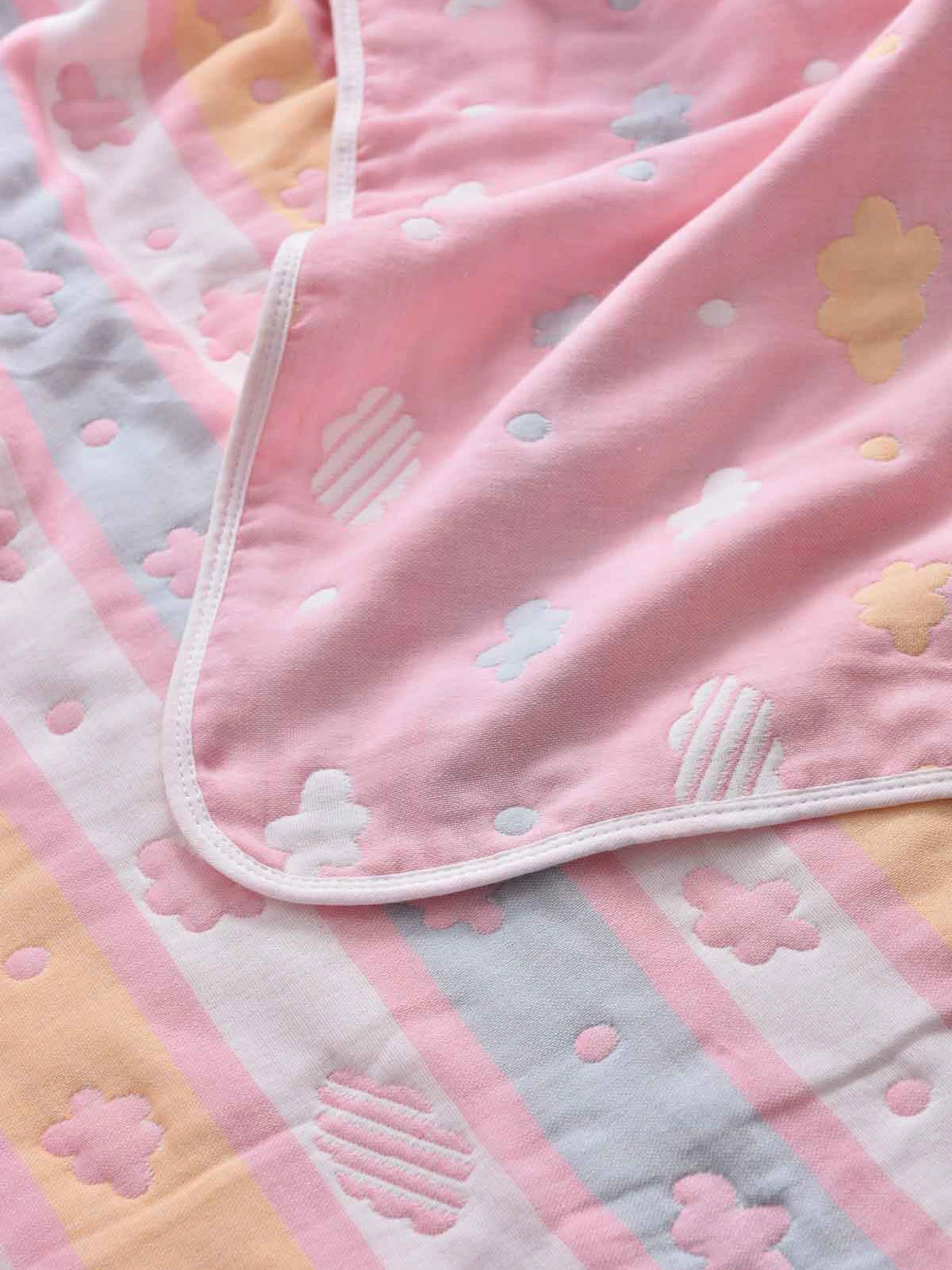 Colorful Cloud Cartoon Cotton Baby Blanket - Image 3