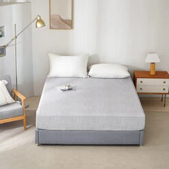 Psi-Starry Gray Cotton Fitted Sheet -qbedding store DSC00201