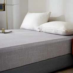 Psi-Starry Gray Cotton Fitted Sheet -qbedding store DSC00205