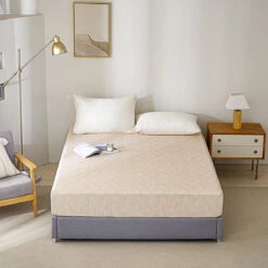 Mu-Nature Apricot Cotton Fitted Sheet -qbedding store DSC00214