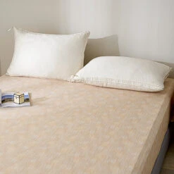 Mu-Nature Apricot Cotton Fitted Sheet -qbedding store DSC00217