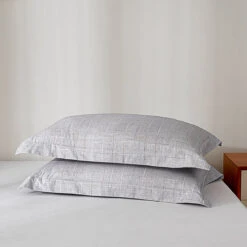 Psi-Starry Gray Cotton Standard Pillow Sham Set -qbedding store DSC00253