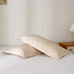 Mu-Nature Apricot Cotton Standard Pillow Sham Set -qbedding store DSC00261