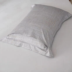 Psi-Starry Gray Cotton Standard Pillow Sham Set -qbedding store DSC00267