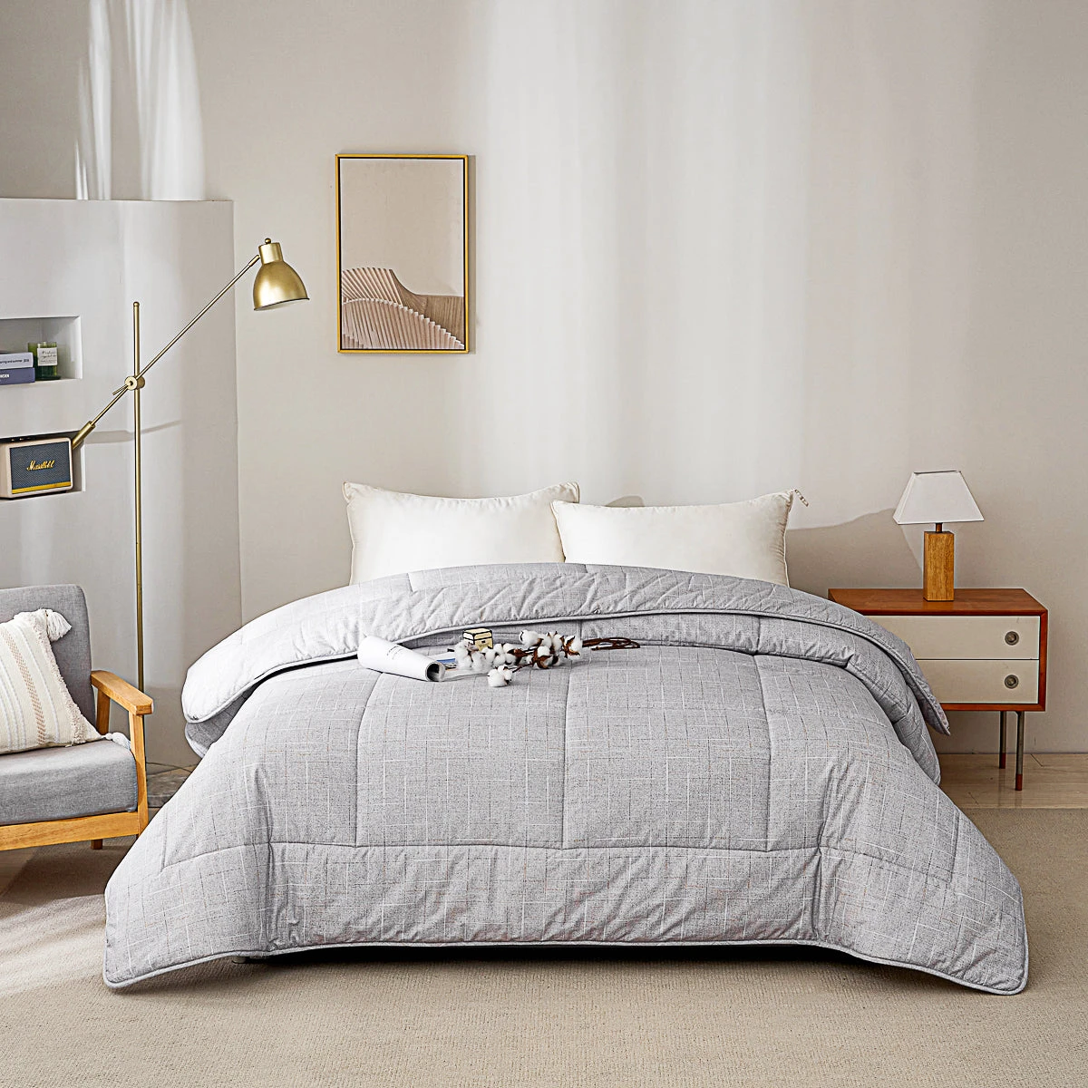 Psi-Starry Gray Cotton All Season Comforter 5 Psi-Starry Gray Cotton All Season Comforter - Image 3