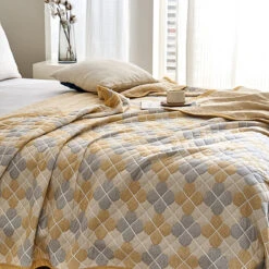 Asher Cotton Knitted Summer Blanket -qbedding store DSC01737