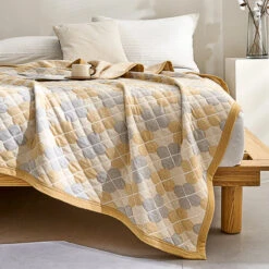 Asher Cotton Knitted Summer Blanket -qbedding store DSC01750