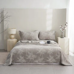 Cotton Jacquard Soybean Fiber Light Comforter Set -qbedding store DSC04123